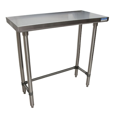 Stainless Steel Work Table With Open Base, Plastic Feet, 48Wx18D